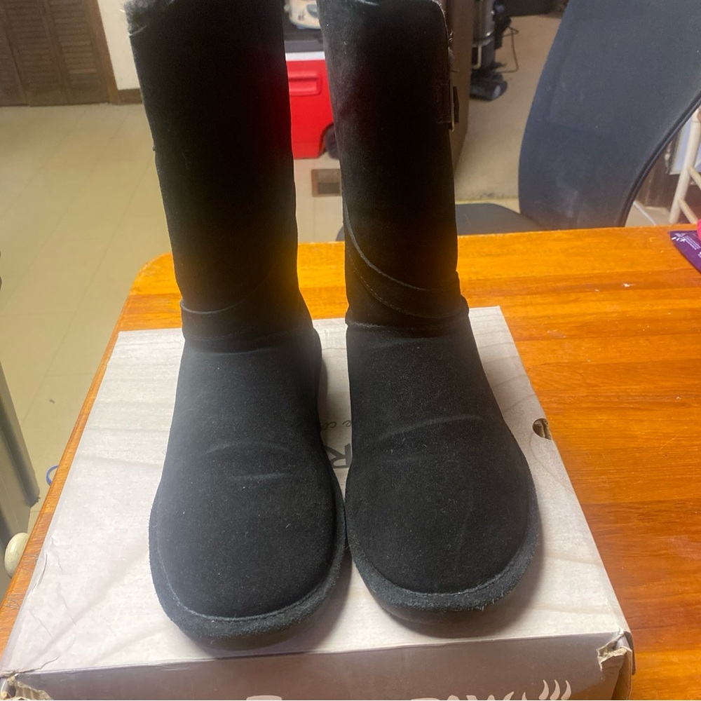 Bearpaw Black Suede Lined Tatum Boots